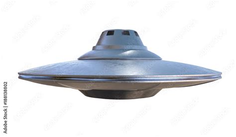 Ufo Alien Spaceship Isolated On White Background D Rendered