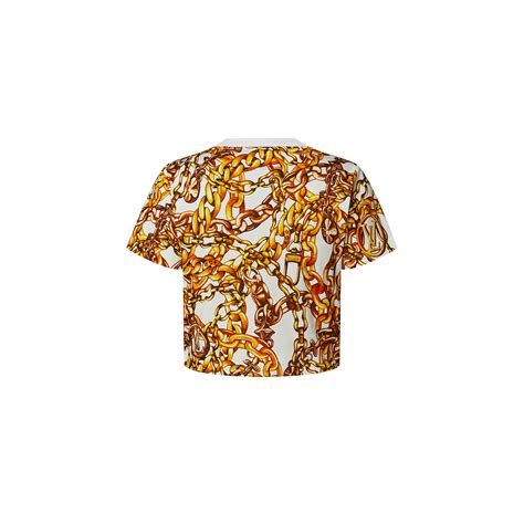 Chain Print Crop Top Luxury Yellow Louis Vuitton