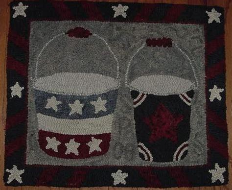 Patriotic Sandpails A Polly Minick Design Rug Hooking Patterns Rug