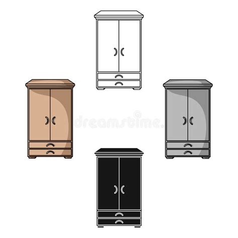 Closet Icon In Black Style Isolated On White Background Furniture And