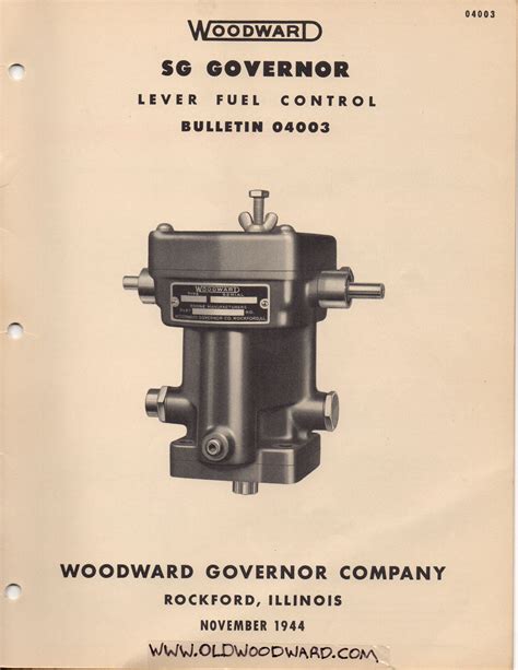 To Read More Vintage Woodward Manuals And Bulletins Go To My New