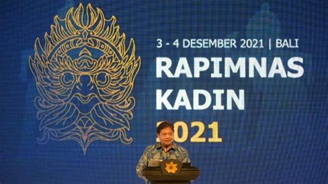 Hadiri Rapimnas Airlangga Dorong Kadin Indonesia Untuk Manfaatkan