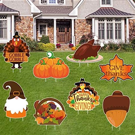 Wholesale 8Pcs Thanksgiving Yard Signs Outdoor Lawn Decorations- Fall Thanksgiving Outdoor ...