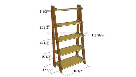 Ladder Shelves Plans HowToSpecialist How To Build Step By Step DIY