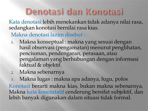 Perbedaan Makna Denotasi Dan Konotasi