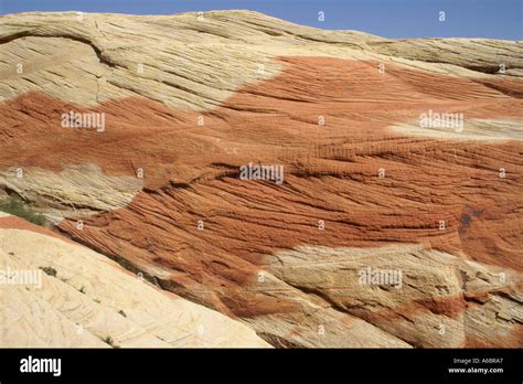 Natural Iron Oxide Stain In Sandstone Snow Canyon State Park Utah Stock