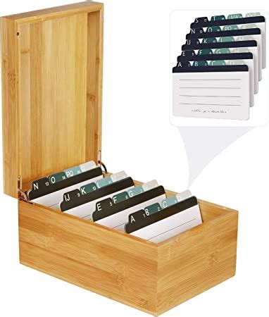 Amazon MaxGear Index Card Holder 4 X 6Inch Wooden Business Card