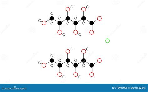 Calcium Gluconate Molecule Structural Chemical Formula Ball And Stick