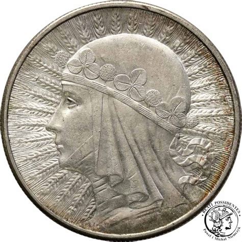 10 złotych 1932 głowa kobiety bez znaku st 2 archiwum niemczyk pl