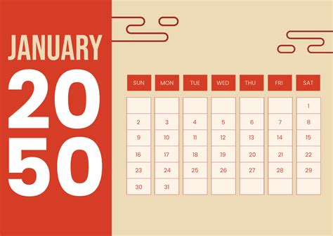 Free Simple Digital Calendar Template - Edit Online & Download | Template.net