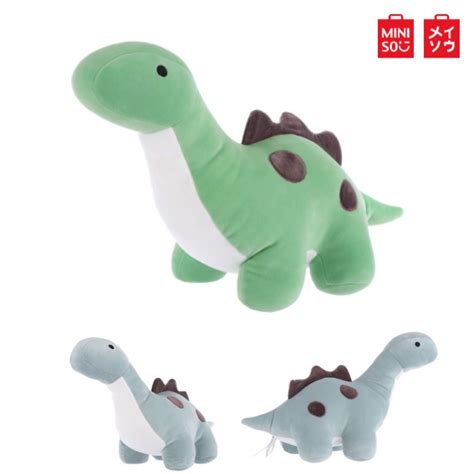 Miniso Cute Dinosaur Plush Toy Green Blue Stuffed Toys Shopee Philippines