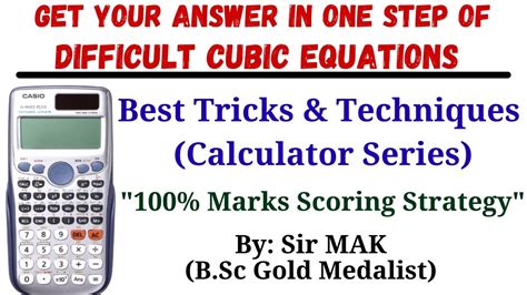 Solve Difficult Cubic Equations In One Step Calculator Tricks Series