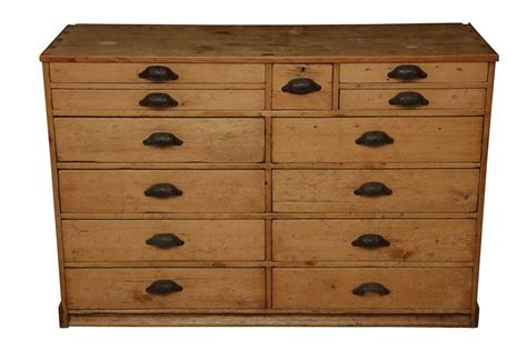 Lot 648 A Large Pine Printers Chest Of Drawers 19th