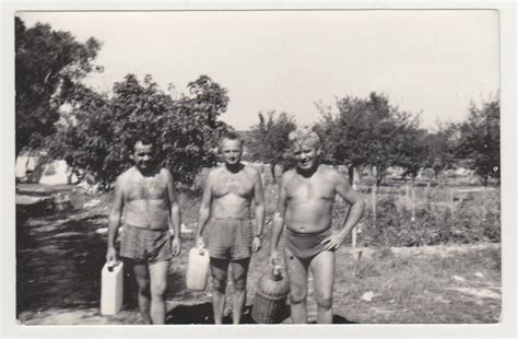 Affectionate Handsome Men Shirtless Male Beach Trunks Torso Gay Int Old Photo EBay