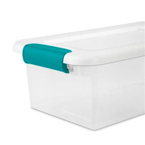 Sterilite 6 Qt Plastic Stackable Storage Box With Latching Lid Clear