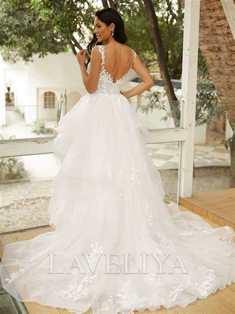 Forme Marquise Col V Appliqu S Tra Ne Moyenne Tulle Robe De Mari E