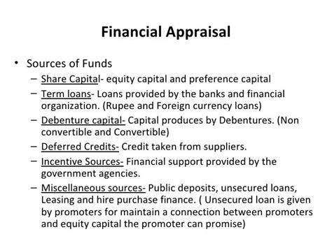 Financial Appraisal