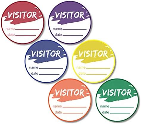 1800 Labels, 2 inch, Round, 6-Colors - Colorful Visitor Labels, Name ...