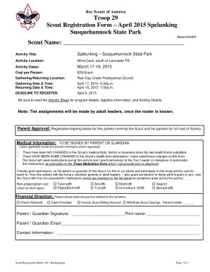 Fillable Online Bsa Troop29 Boy Scouts Of America Troop 29 Scout