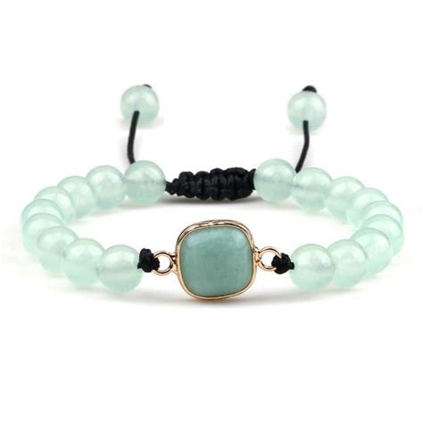 Bracelet En Pierre Naturelle De Calc Doine Verte Bijou D Nergie Reiki