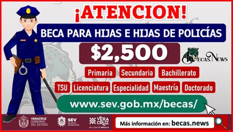 Becas disponibles para hijos de policías información y requisitos