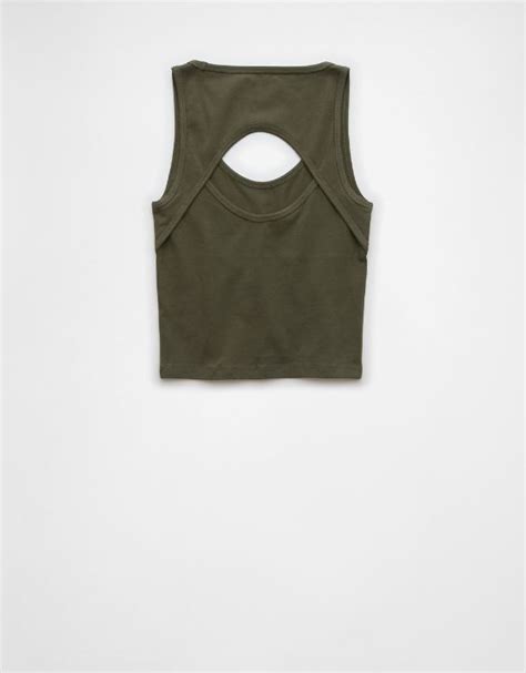 Ae Open Back Cropped Tank Top