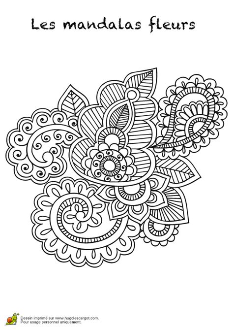 Coloriage Les Mandalas Fleurs Sur Hugo 03 Sur