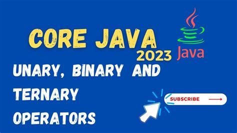 Unary Binary And Ternary Operators Core Java Murari Walake Youtube