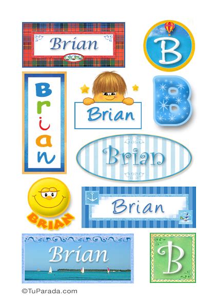 Brian Nombre Para Stickers Tarjetas De Nombres De Hombre Stickers