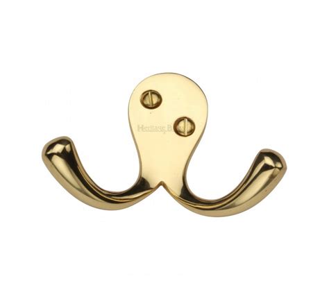 Heritage Brass V1060 Twin Robe Hook Polished Brass