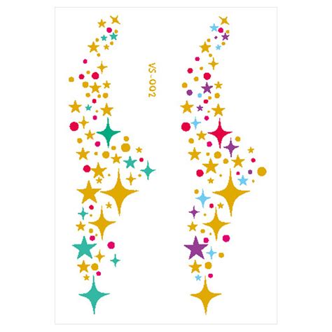 SEMIMAY Metal Temporary Tattoo Stickers Face Gold Temporary Transfer ...