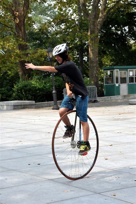 Nyc Young Man Riding A Unicycle Editorial Photo Image Of Unicycle