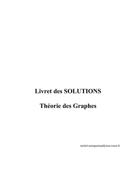 Solution Th Orie Des Graphes Exercice Solution Studypool