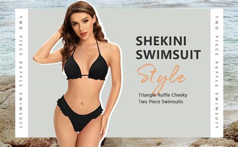 SHEKINI Women S Halter Triangle Bikini Set Sexy Bathing Suit Brazilian