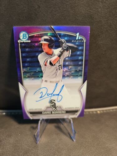 2023 Bowman Chrome Dario Borrero Purple Refractor Autograph Auto 250