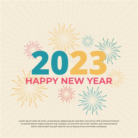 Cheerful happy new year greeting card 2023 celebration background ...