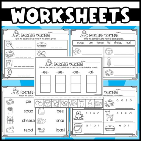 Double Vowel Literacy Center Sort Game And Worksheets Made By Teachers