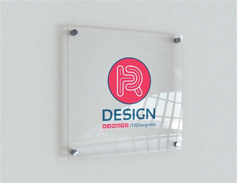 Free Indoor Glass Signage Mockup Psd