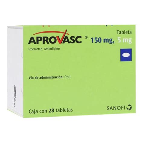 Aprovasc irbesartán 150 mg amlodipino 5 con 28 tabletas Prixz