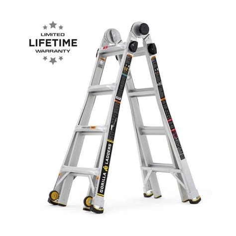 Gorilla Ladders 18 Ft Reach MPXW Aluminum Multi Position Ladder With