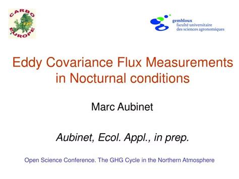 PPT - Eddy Covariance Flux Measurements in Nocturnal conditions PowerPoint Presentation - ID:6306588