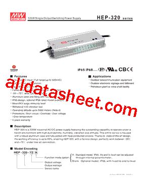 Hep Datasheet Pdf Mean Well Enterprises Co Ltd