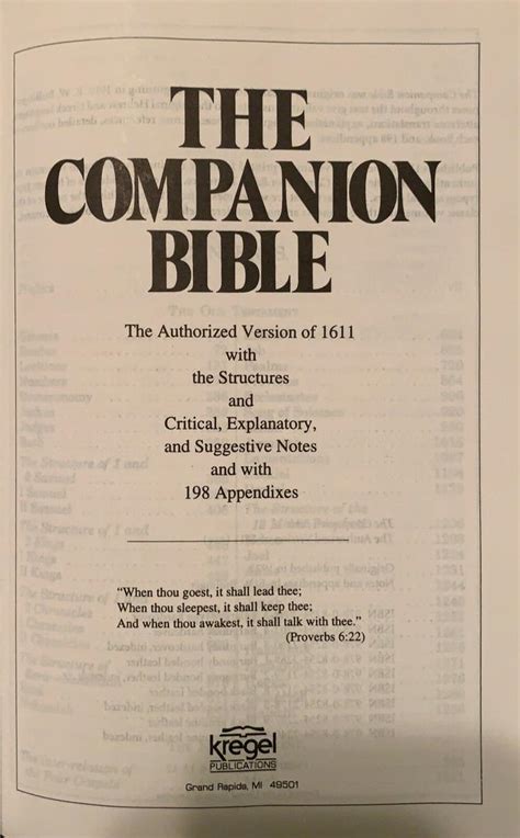 Companion Bible Notes Appendixes By E W Bullinger Authorized Version