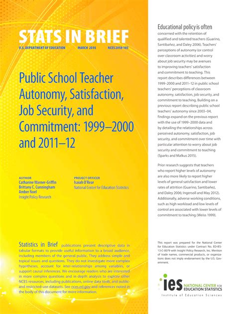 Fillable Online Nces Ed Public School Teacher Autonomy Satisfaction