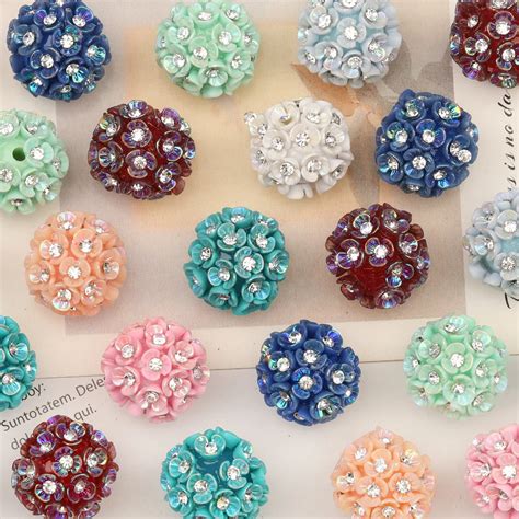 Cordial Design 20Pcs 20 20MM Acrylic Bead Hand Made Rhinestone Effect