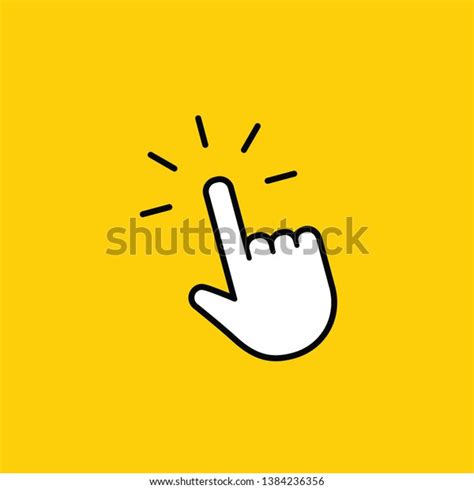 Hand Clicking Linear Icon Click Finger Stock Vector Royalty Free