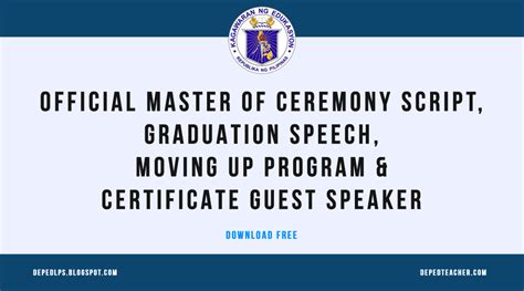 Official Master Of Ceremony Script Graduation Speech Moving Up