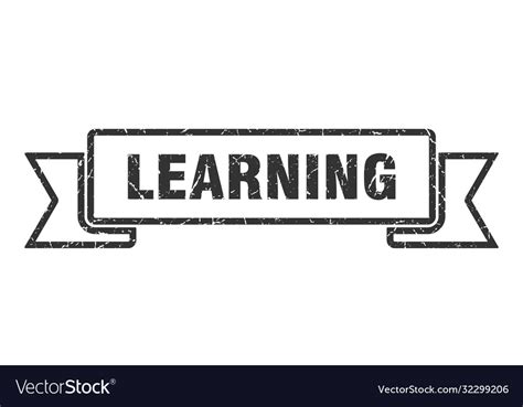 Learning Ribbon Grunge Band Sign Royalty Free Vector Image