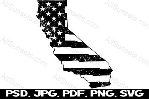 California Shaped American Flag Grunge Graphic by SunandMoon · Creative ...