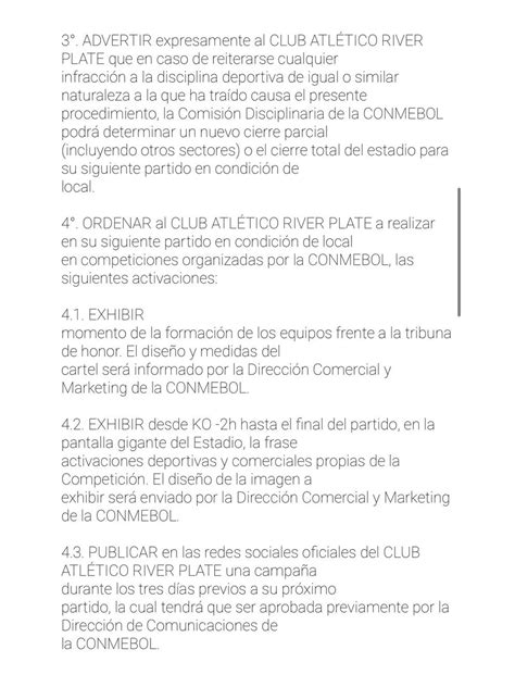 La Conmebol Sancionó A River Plate Con Una Multa Y La Clausura Parcial